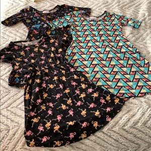 3 Lularoe girls dress lot size 8